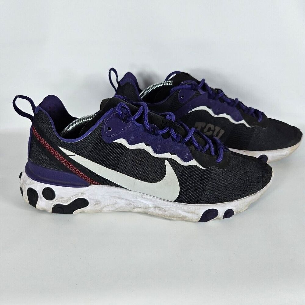 Nike React Element 55 TCU Horned Frogs CK4849-001 SIZE 11